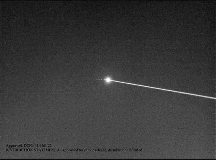 Target Drone During High Energy Laser Engagement (Photo courtesy of Lockheed Martin)