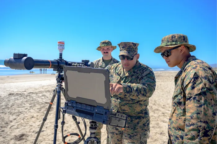 U.S. Marines test the latest advancement in surf observation (SUROB) technology. SUROB was among many innovations recently demonstrated at the Technical Concept Experiment (TCE) 24.2 held at Marine Corps Base Camp Pendleton, California. (U.S. Navy Photo by Michael Walls)