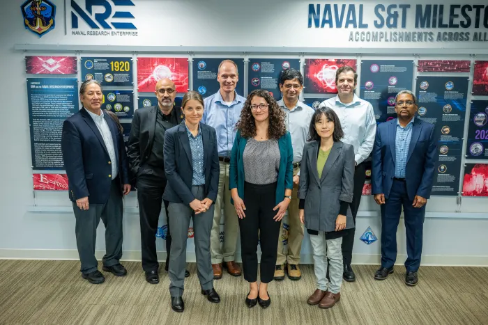 The inaugural class of Chief of Naval Research (CNR) Fellows during a ceremony Oct. 15, 2026, at ONR headquarters in Arlington, Virginia.