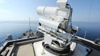 The Afloat Forward Staging Base (Interim) USS Ponce (ASB(I) 15) conducts an operational demonstration of the Office of Naval Research (ONR)-sponsored Laser Weapon System (LaWS) while deployed to the Arabian Gulf.