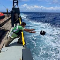 AA drifter buoy is deployed during the recent SCOUT Main Experimentation Event.